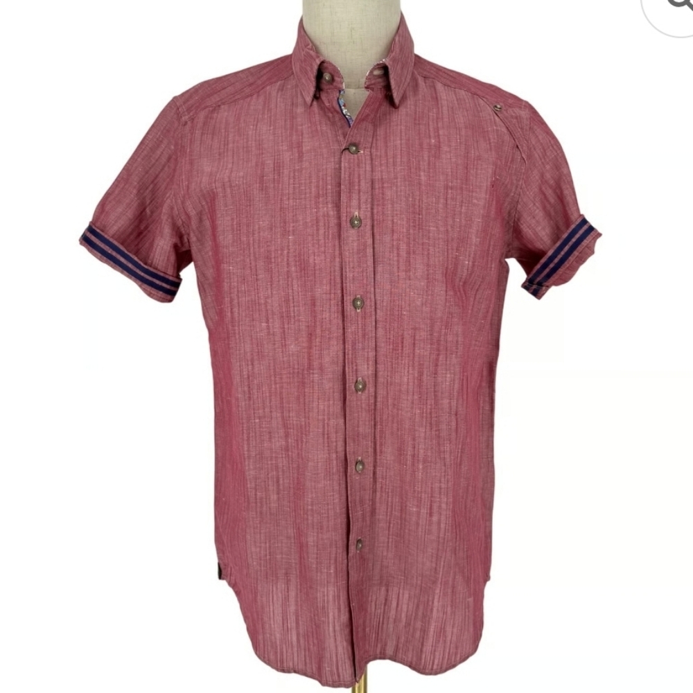Robert Graham Red Textured Button Down Shirt - image 1
